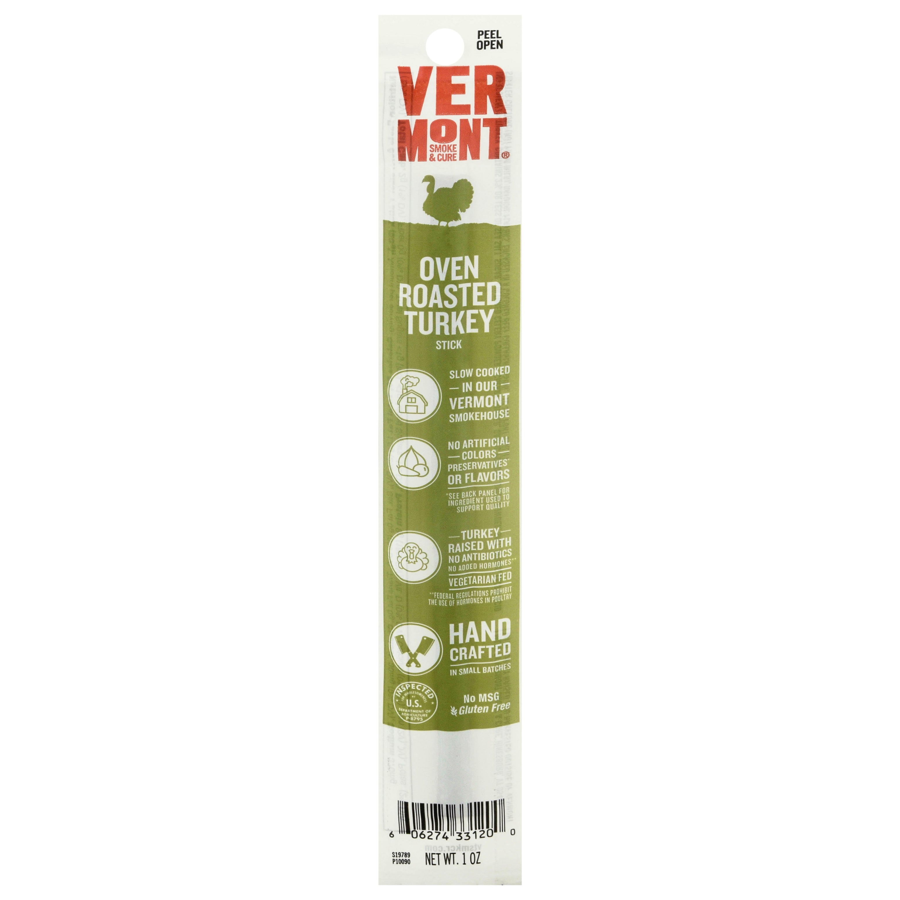 Vermont Smoke & Cure Oven Roasted Turkey Stick 1 oz - Case of 24
