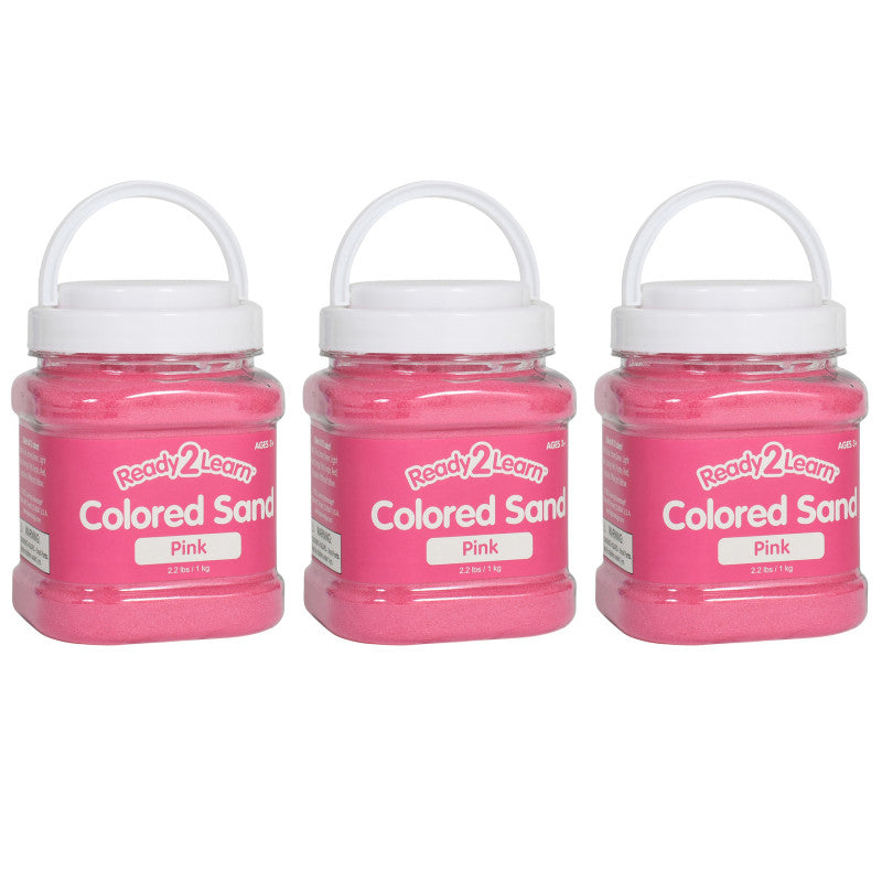 READY 2 LEARN - Colored Sand - Pink - 2.2 lb. Jar - Pack of 3