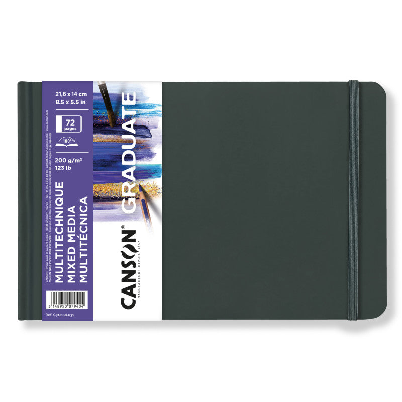Graduate Mixed Media Art Book, Hard Cover Binding, 36 Sheet, 8.5x5.5 inch, 1 Count