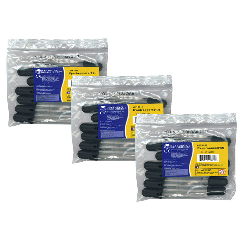 LEARNING RESOURCES - Eye Droppers Set, 12 Per Pack, 3 Packs