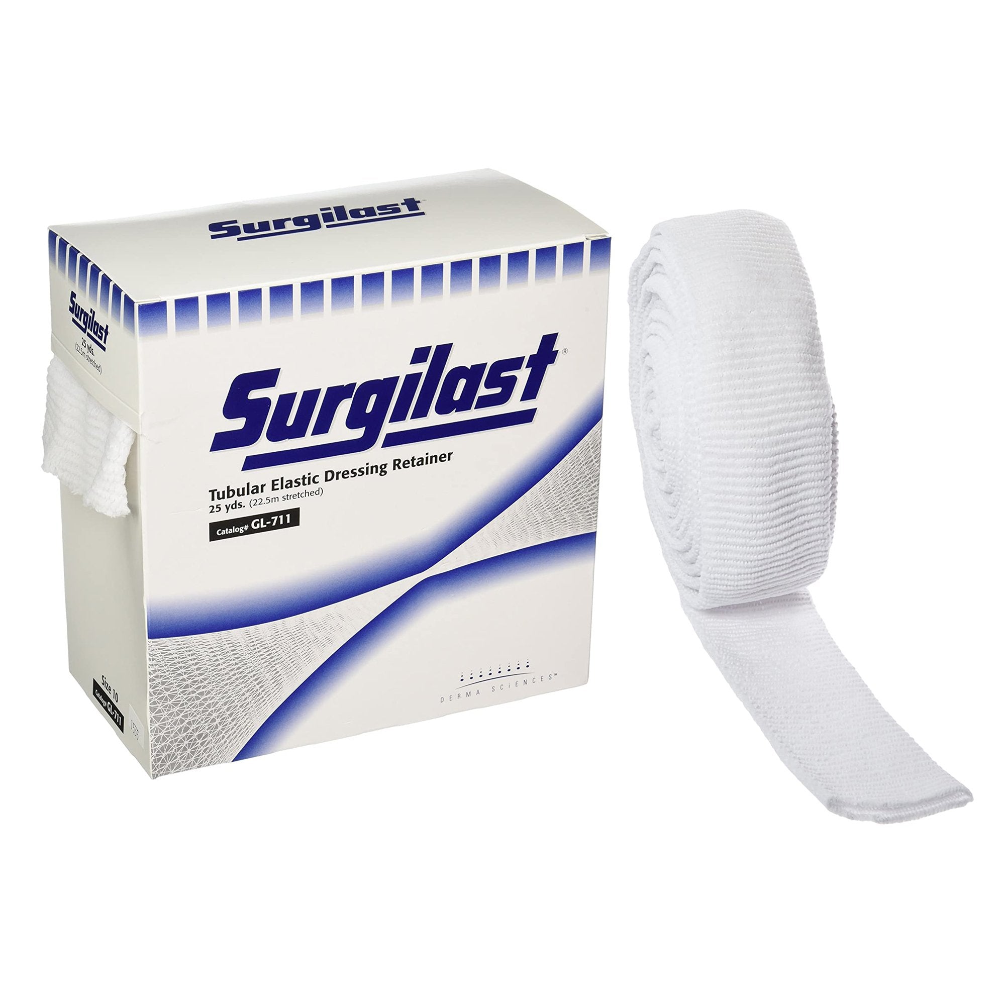Gentell - Elastic Net Retainer Dressing Surgilast® Tubular Elastic 25 Yard Size 10 White X-Large Chest / Back / Perineum / Axilla NonSterile [1/BX]