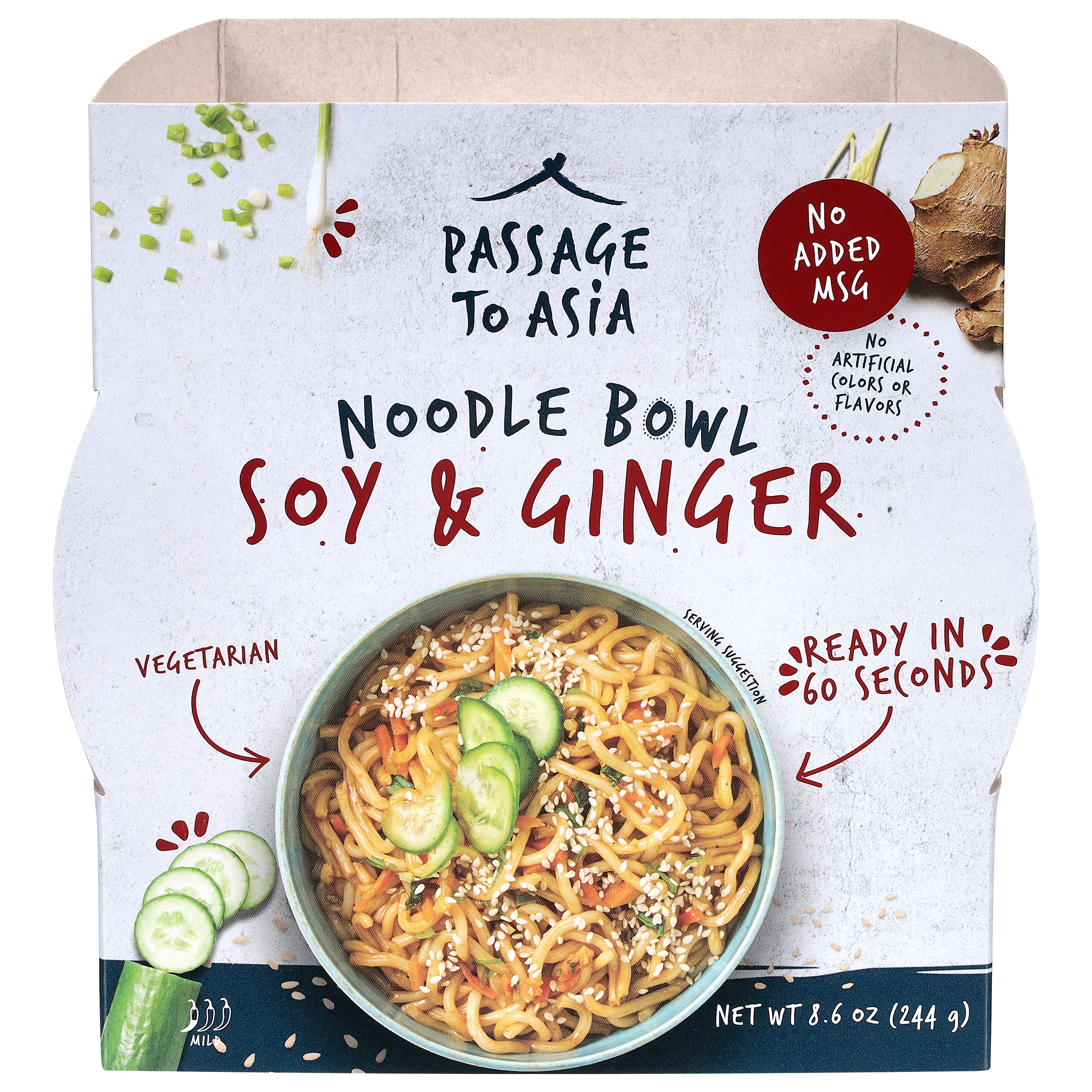 Passage to Asia Soy & Ginger Noodle Bowl 8.6 oz - Case of 4