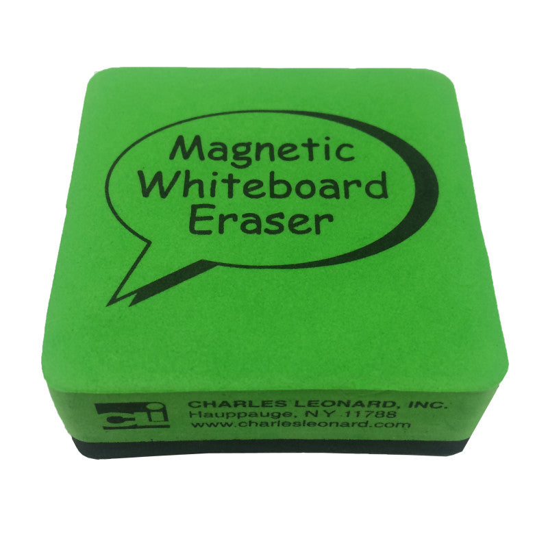 Magnetic Whiteboard Eraser, 2" x 2", Green, Pack of 12