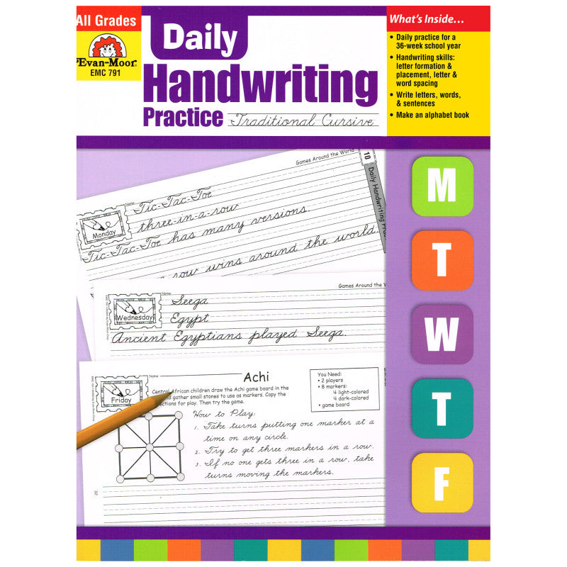 EVAN-MOOR - Daily Handwriting Practice Book: Traditional Cursive