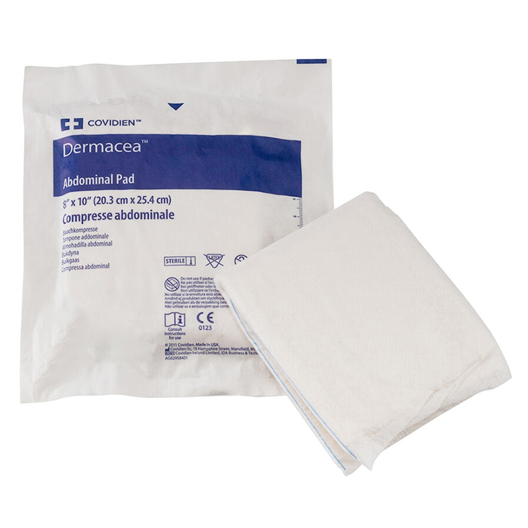 Cardinal - Abdominal Pad Dermacea™ 8 X 10 Inch NonSterile 432 per Case [432/CS]