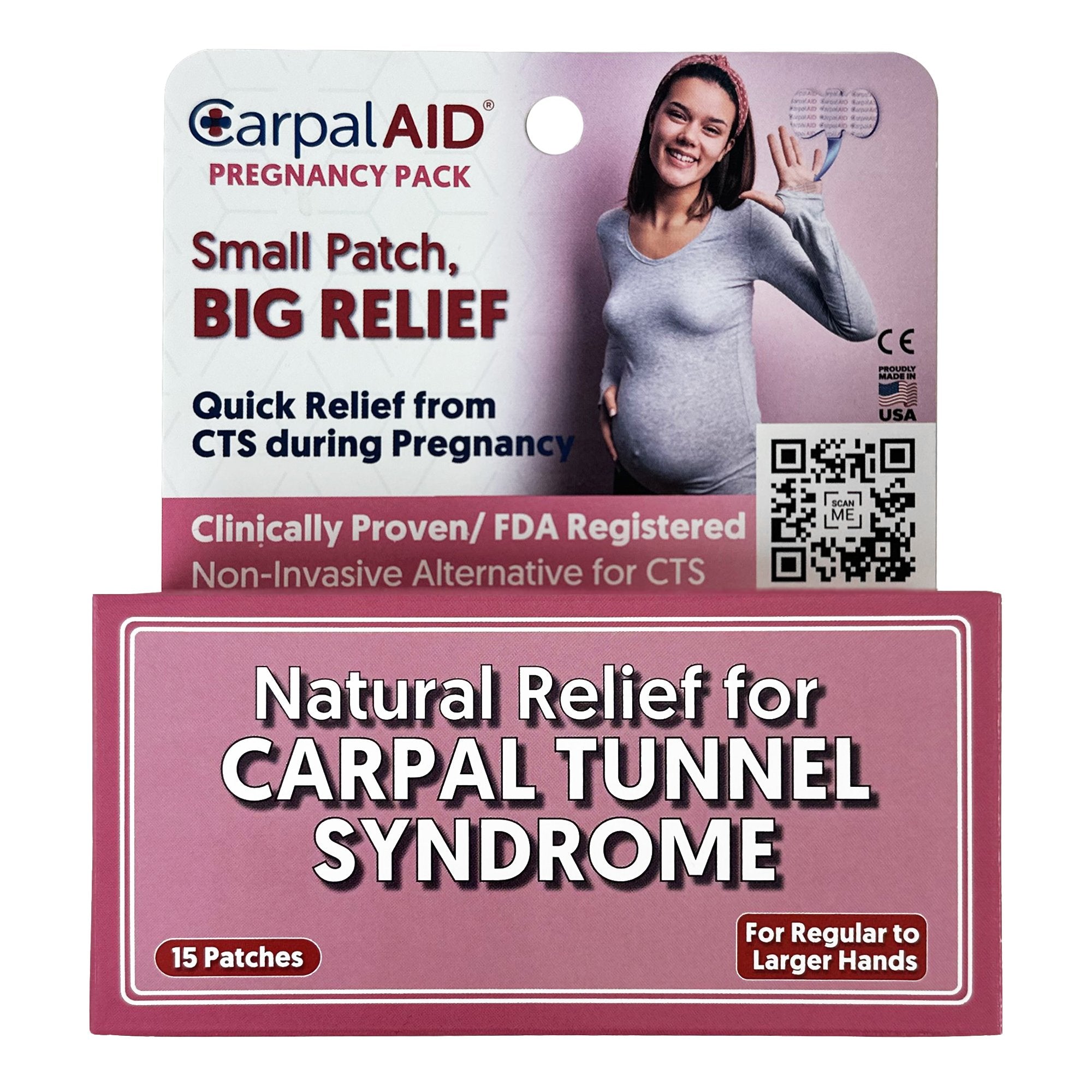 Carpal AID LLC - Hand-Based Carpal Tunnel Support Carpal AID® Patch Pregnancy Plastic Left or Right Hand Clear Large [720/CS]