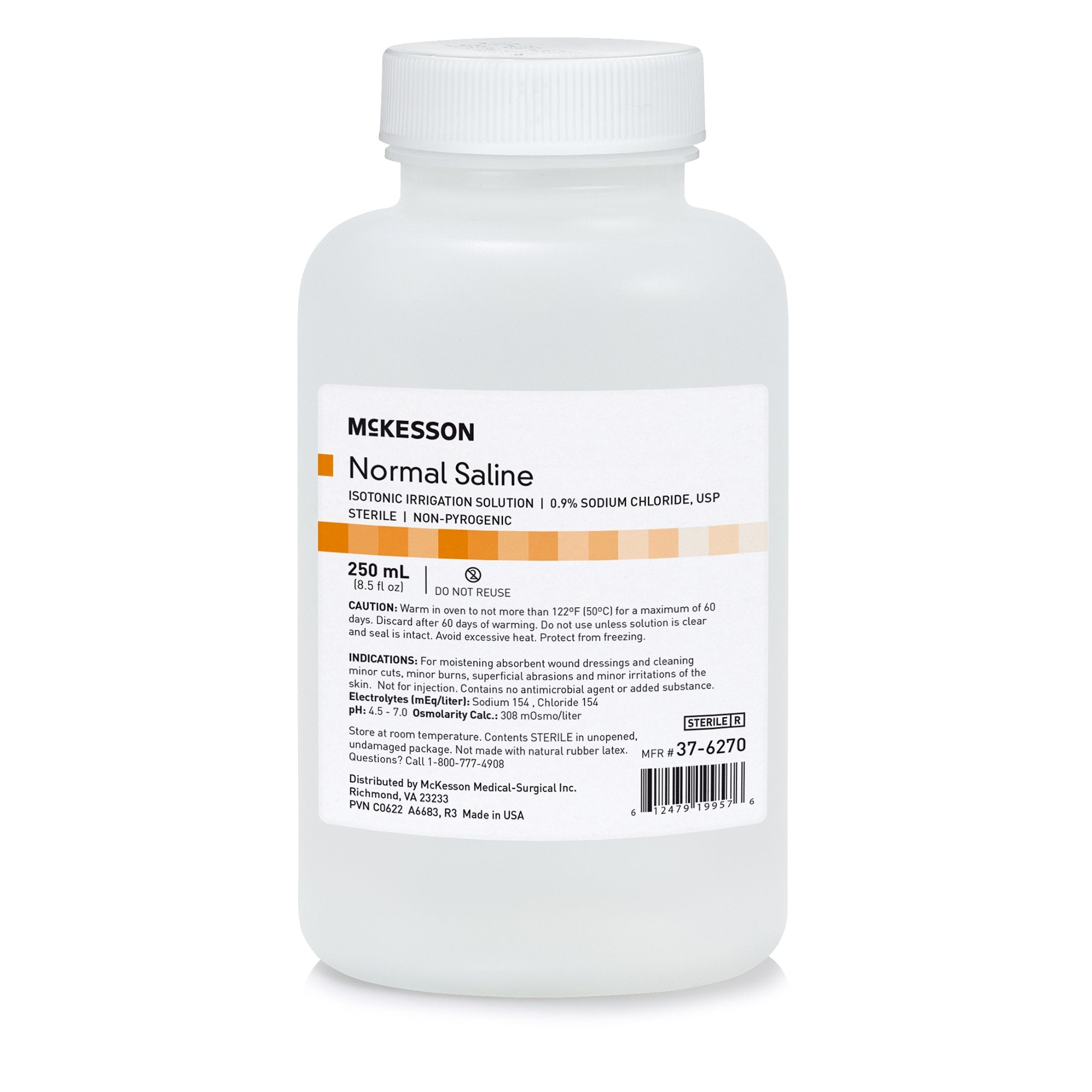 McKesson Brand - Irrigation Solution - OTC McKesson 0.9% Sodium Chloride Not for Injection Bottle, Screw Top 250 mL [24/CS]