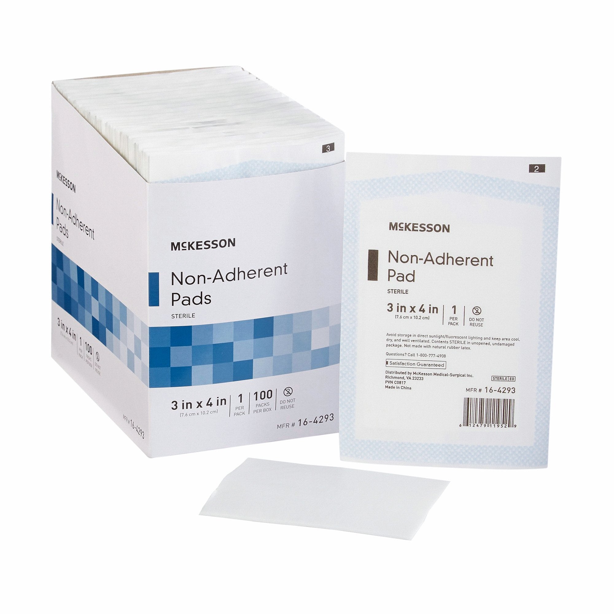 McKesson Brand - Non-Adherent Dressing McKesson 3 X 4 Inch Sterile 100 per Pack [1200/CS]