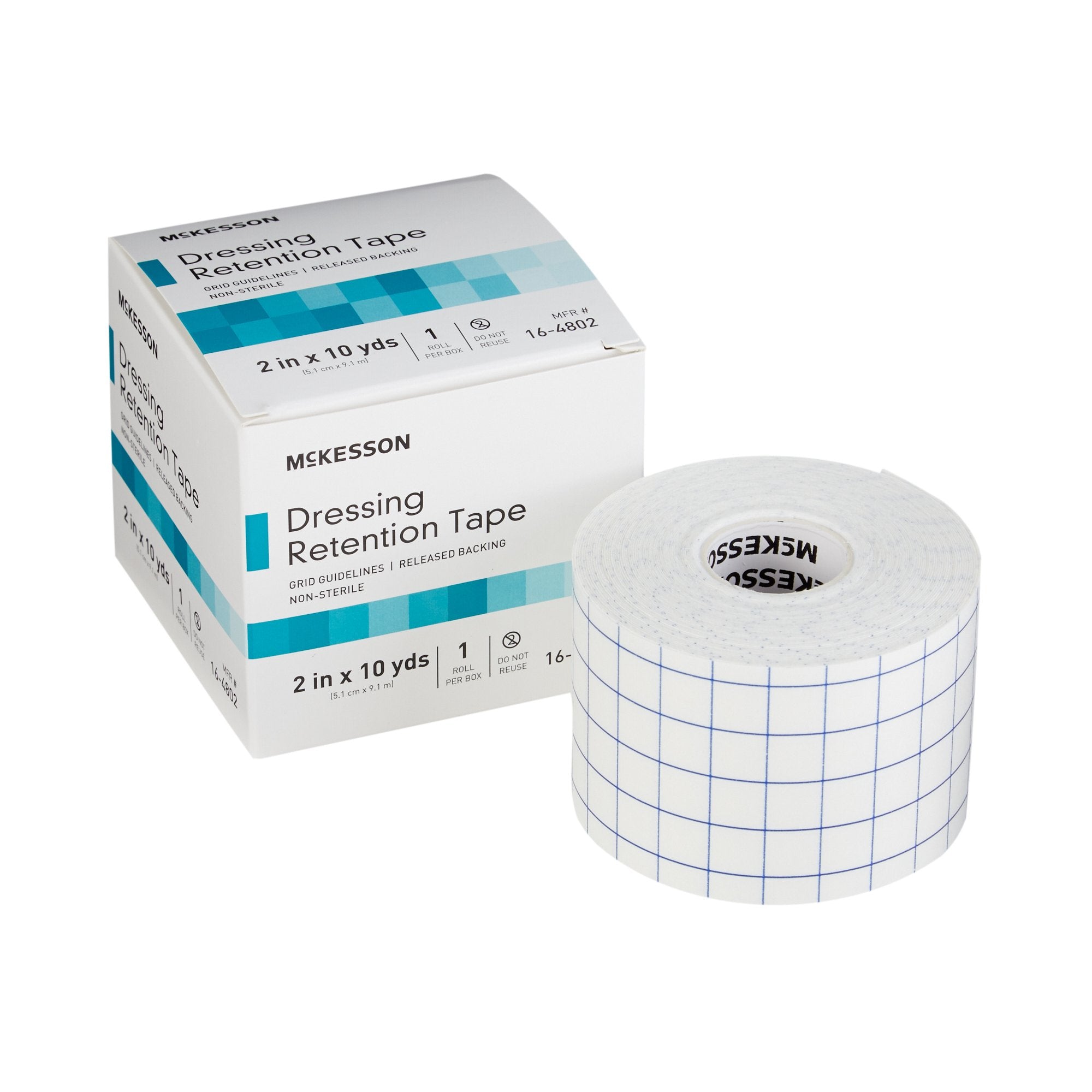 McKesson Brand - Water Resistant Dressing Retention Tape with Liner McKesson White 2 Inch X 10 Yard Nonwoven / Printed Release Paper NonSterile [24/CS]