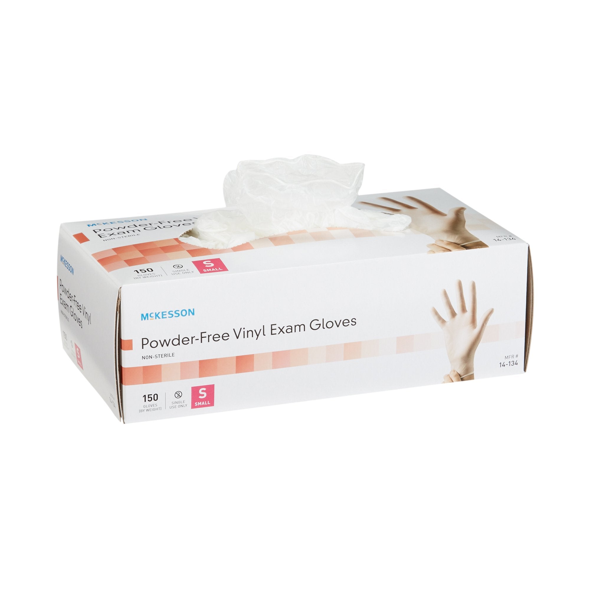 McKesson Brand - Exam Glove McKesson Small NonSterile Vinyl Standard Cuff Length Smooth Clear Not Rated [1500/CS]