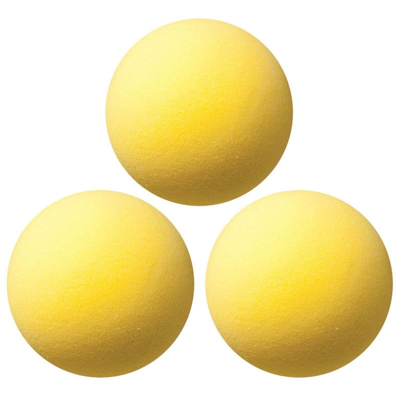CHAMPION SPORTS - Uncoated Regular Density Foam Ball, 7", Yellow, Pack of 3