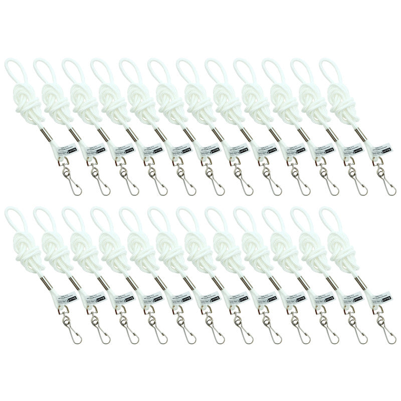 SICURIX - Standard Lanyard Hook Rope Style, White, Pack of 24