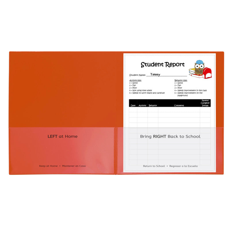 C-LINE - Classroom Connector™ School-To-Home Folders, Orange, Box of 25