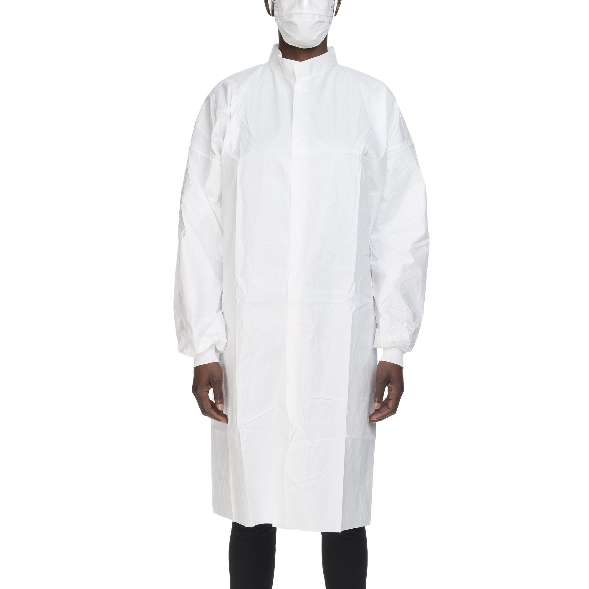Contec Inc - Cleanroom Lab Coat Contec® CritiGear™ White Large Knee Length Microporous Fabric Disposable [10/BG]