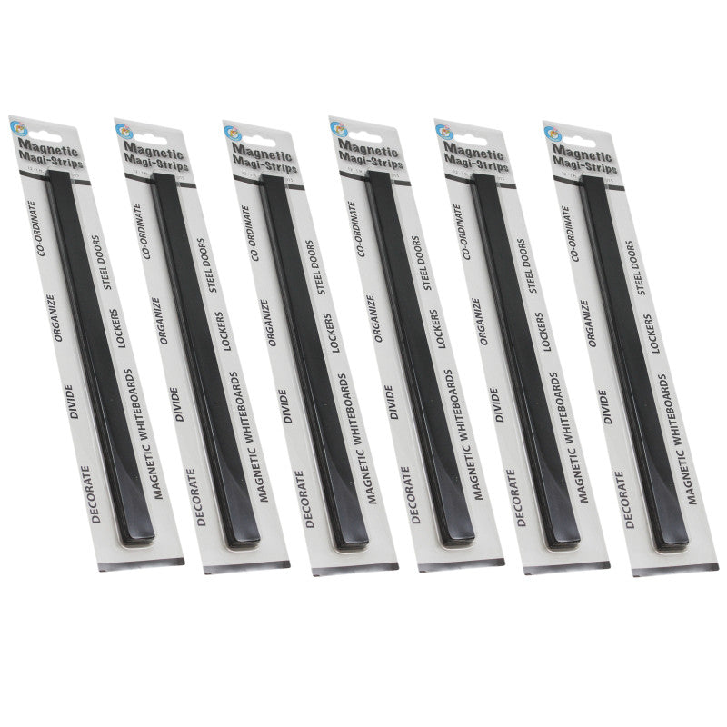 ASHLEY PRODUCTIONS - Magnetic Magi-Strips, Black, 12 Feet Per Pack, 6 Packs