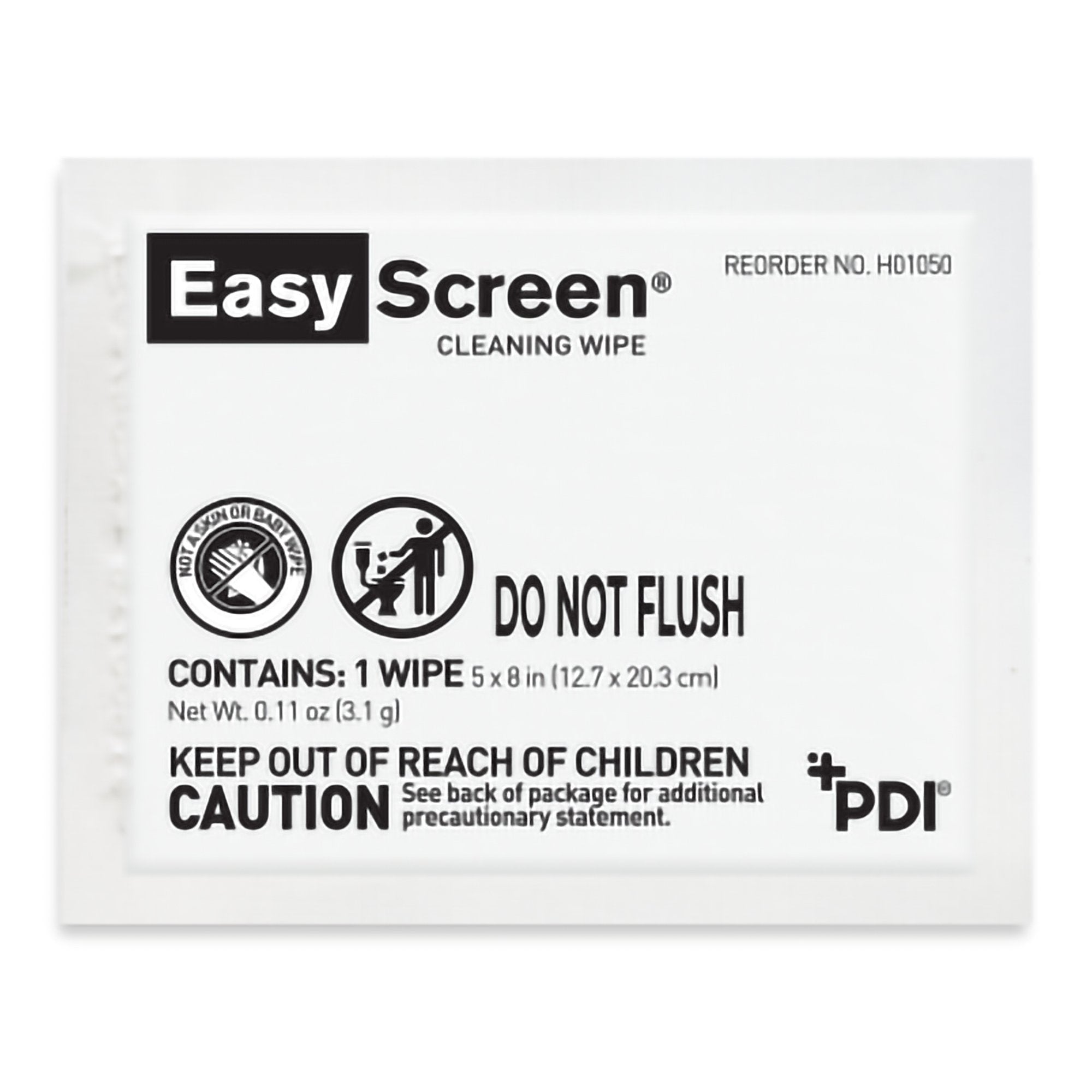 Professional Disposables - Easy Screen® Surface Cleaner Premoistened Alcohol Based Manual Pull Wipe 50 Count Individual Packet Alcohol Scent NonSterile [500/CS]