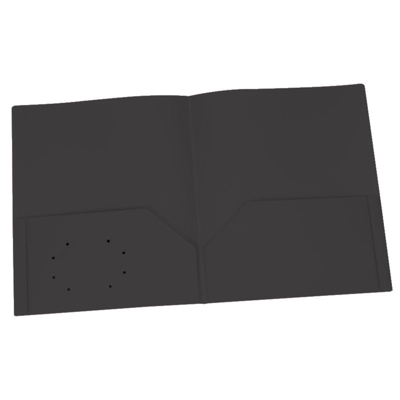 OXFORD - Poly Two Pocket Portfolio, Black, Pack of 25