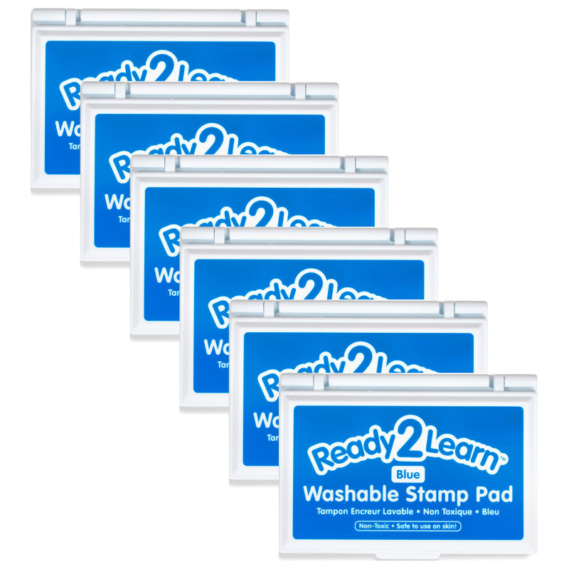 READY 2 LEARN - Washable Stamp Pad - Blue - Pack of 6
