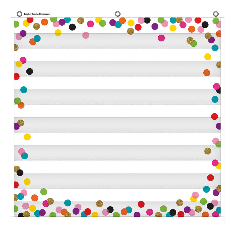 TEACHER CREATED RESOURCES - Confetti 7 Pocket Chart, 28" x 28"