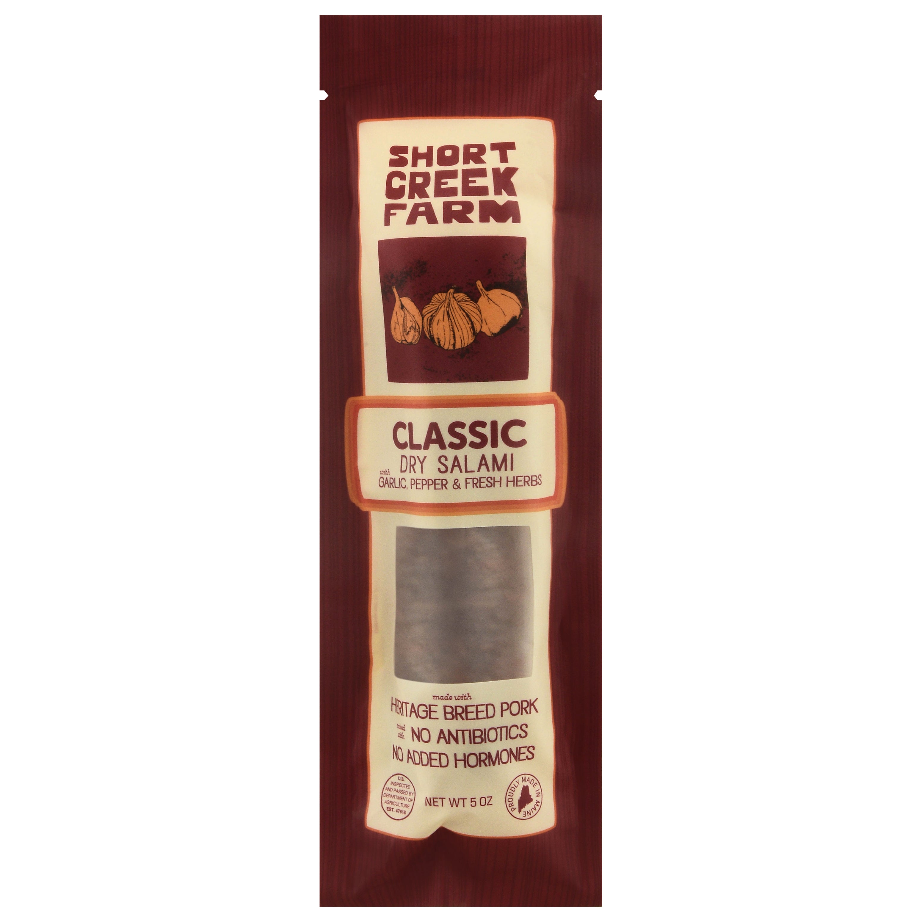 Short Creek Farm Classic Dry Salami with Garlic, Pepper & Fresh Herbs 5 oz - Case of 8