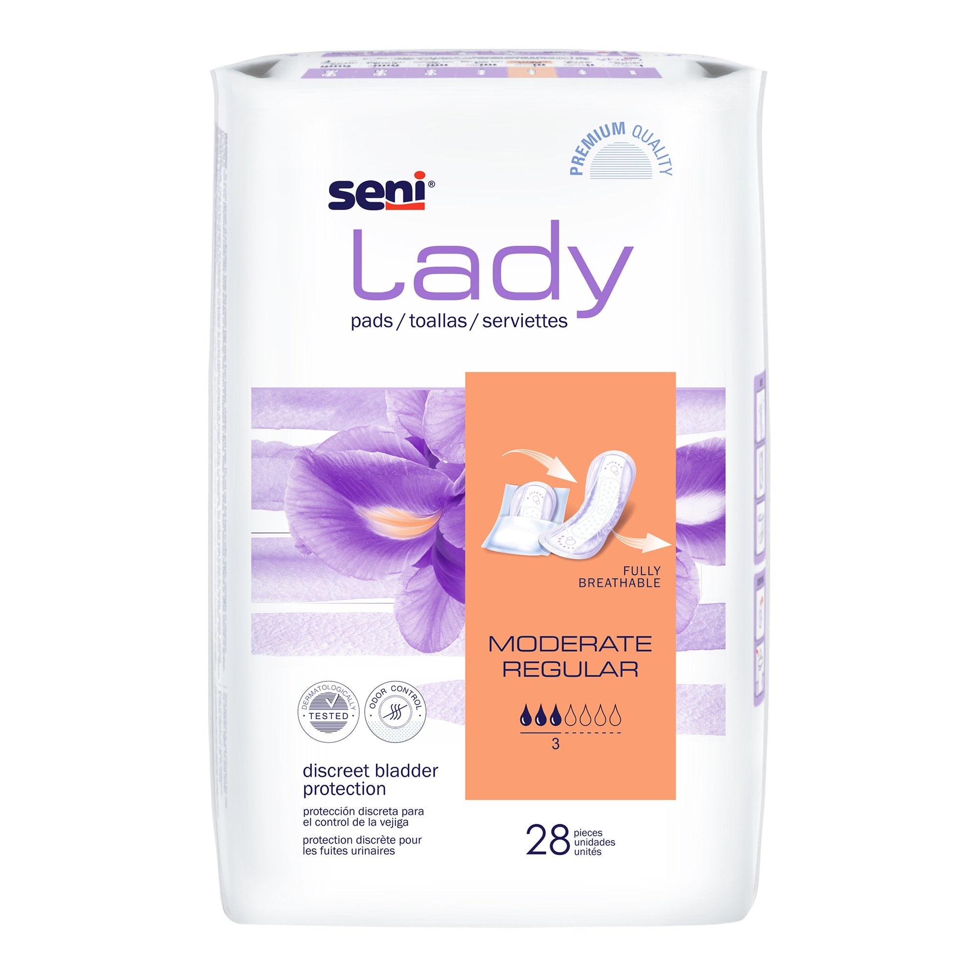 TZMO USA Inc - Bladder Control Pad Seni® Lady Moderate 10 Inch Length Moderate Absorbency Super Absorbent Core One Size Fits Most [28/PK]