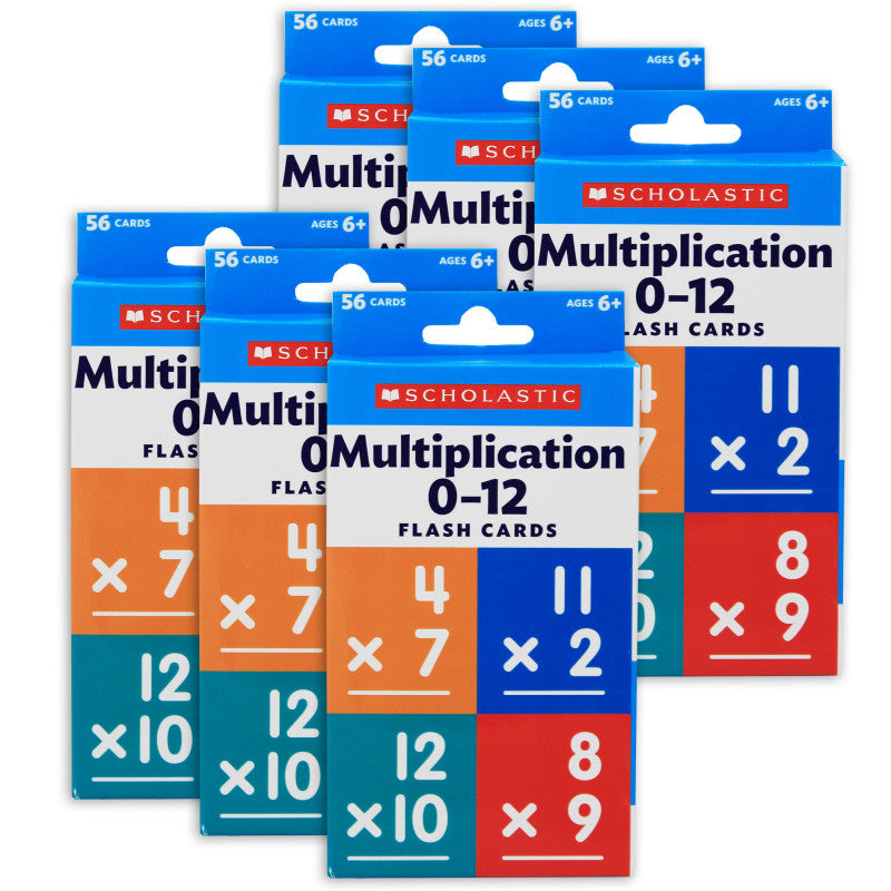 SCHOLASTIC TEACHING SOLUTIONS Flash Cards Multiplication 0 12, 6
