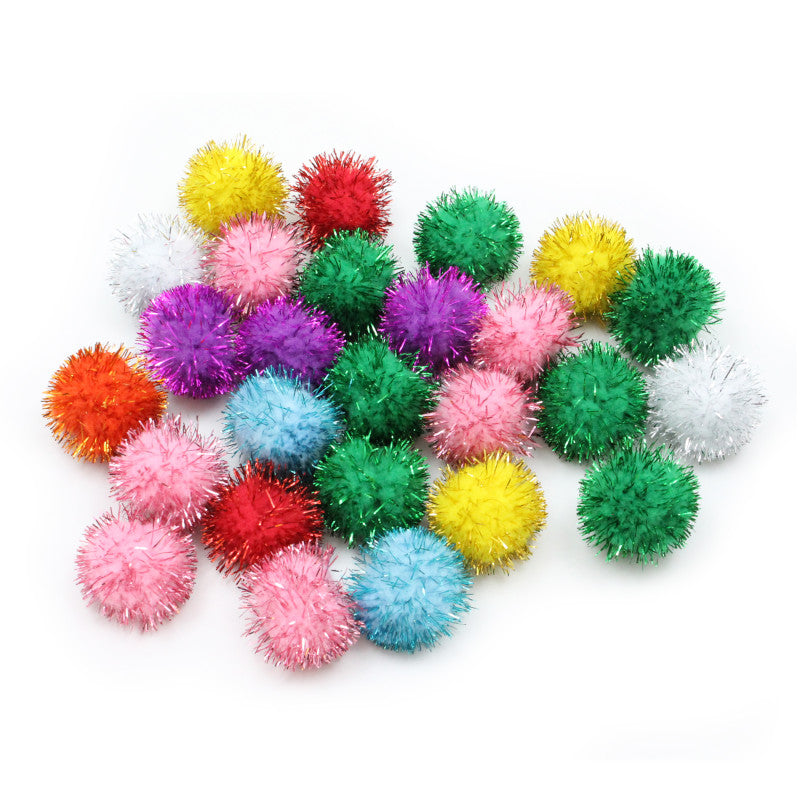 CREATIVITY STREET - Glitter Pom Pons, Assorted Colors, 33 mm, 40 Pieces