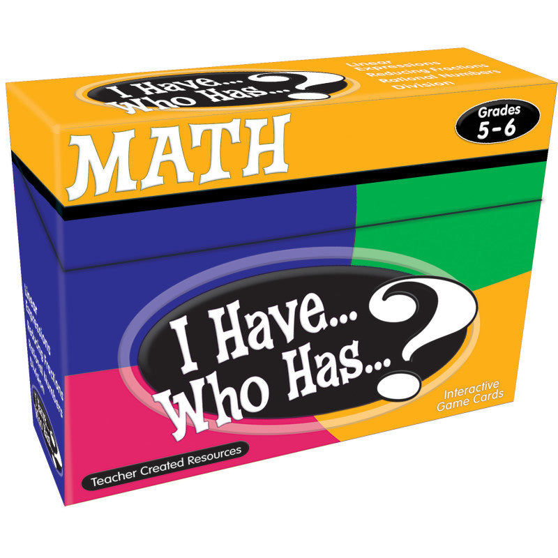 TEACHER CREATED RESOURCES - I Have, Who Has Math Game, Grade 5-6