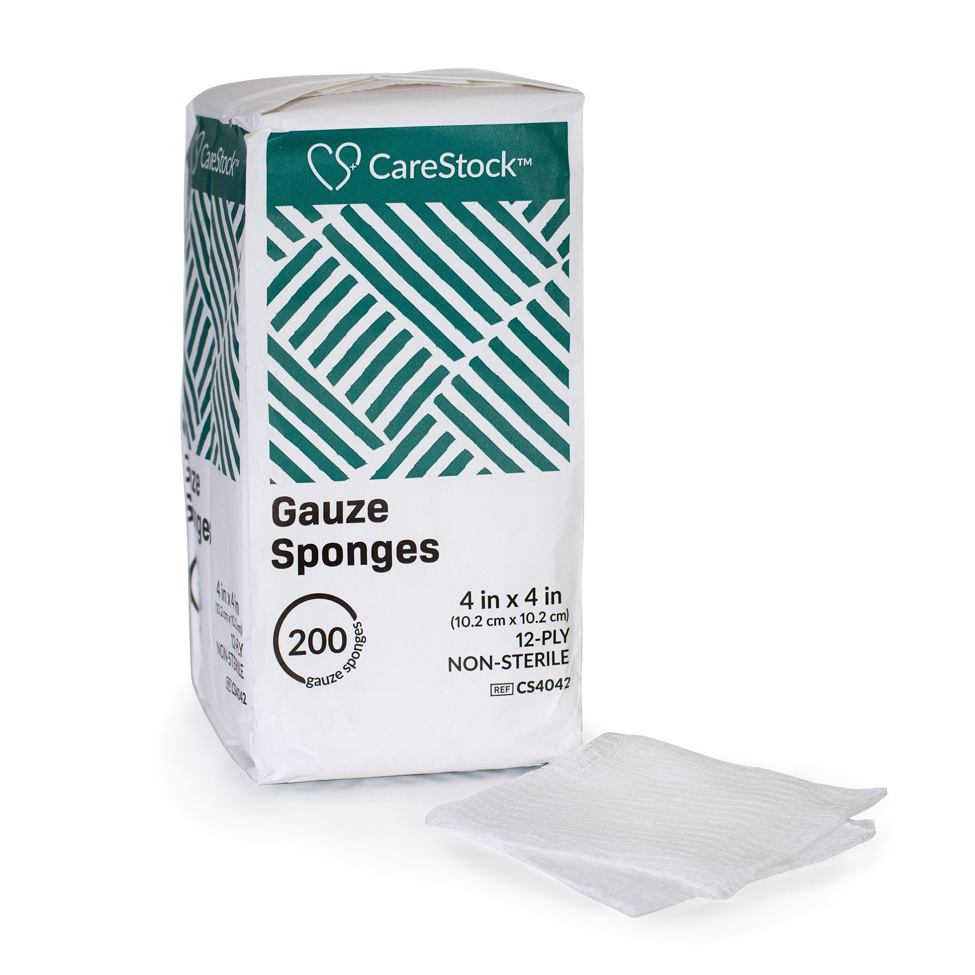CareStock - Gauze Sponge CareStock™ 4 X 4 Inch 12-Ply NonSterile 200 per Pack [200/PK]