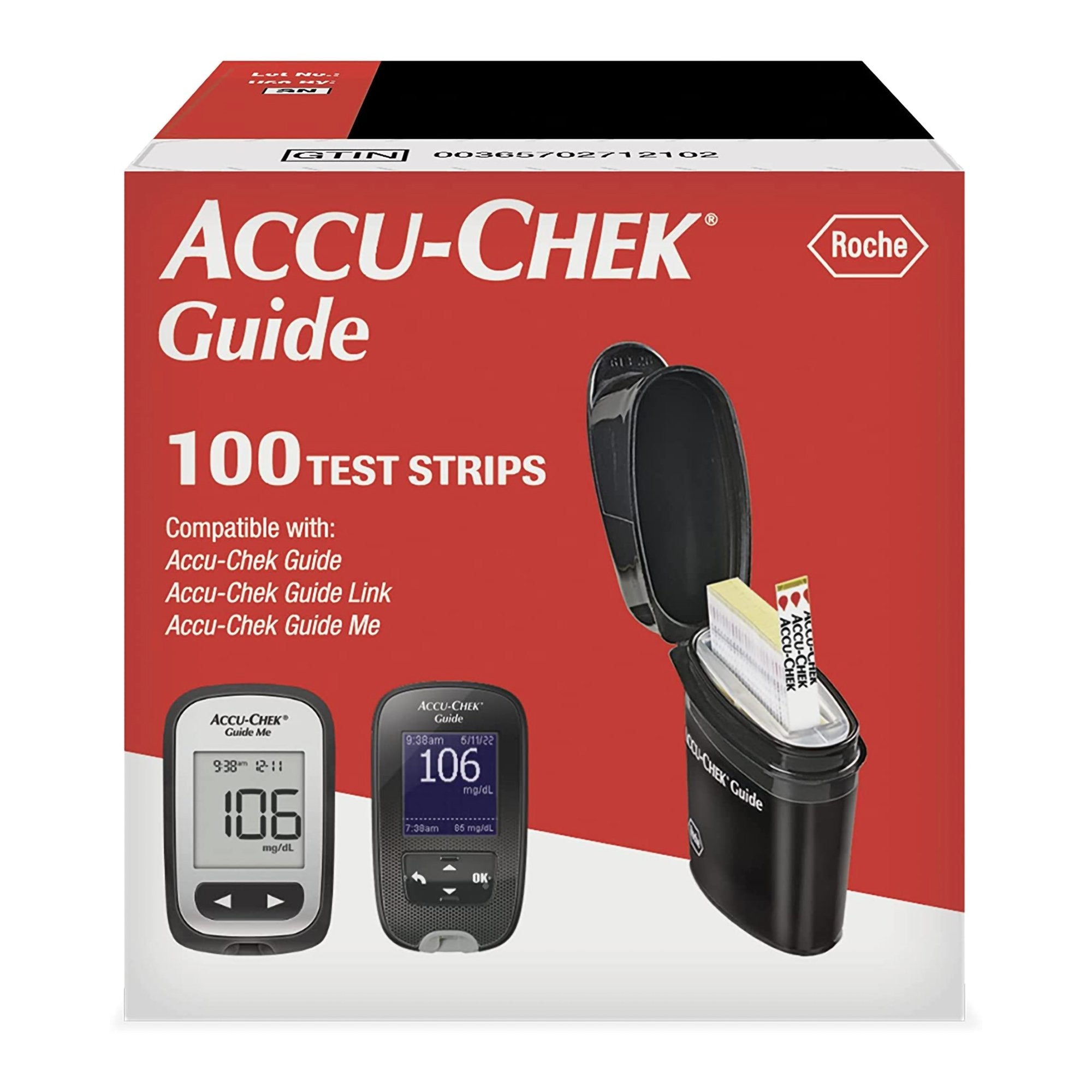 Roche Diabetes Care - Blood Glucose Test Strips Accu-Chek® 100 Strips per Pack [2400/CS]