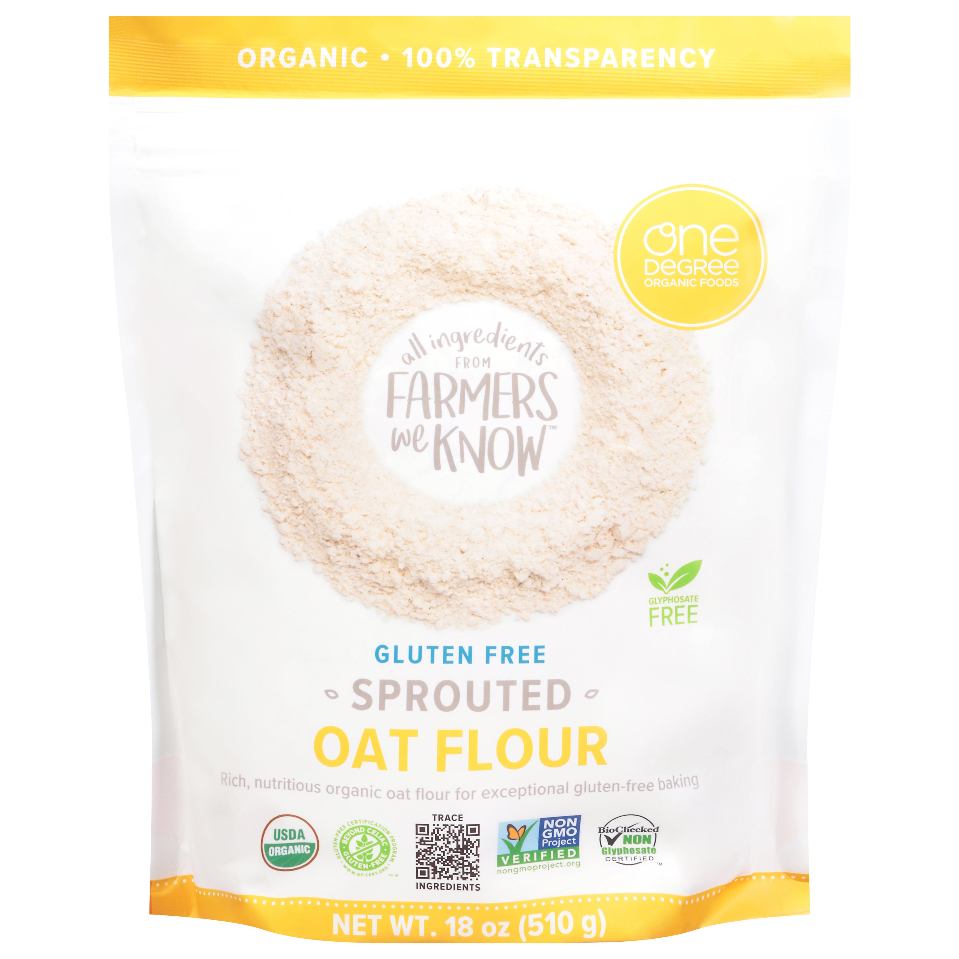 Farmers We Know Sprouted Oat Flour 18 oz - Case of 6