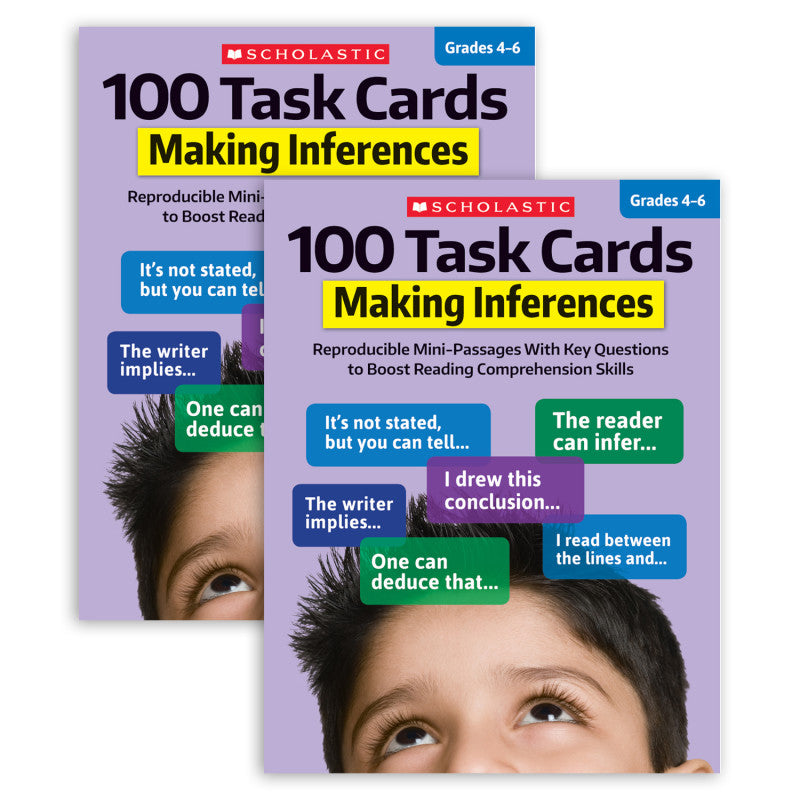 SCHOLASTIC TEACHING SOLUTIONS - 100 Task Cards: Making Inferences Activity Book, Pack of 2