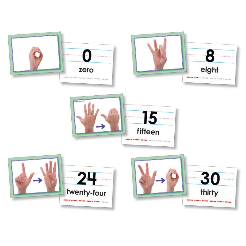 NORTH STAR TEACHER RESOURCES - American Sign Language Cards, Number 0-30
