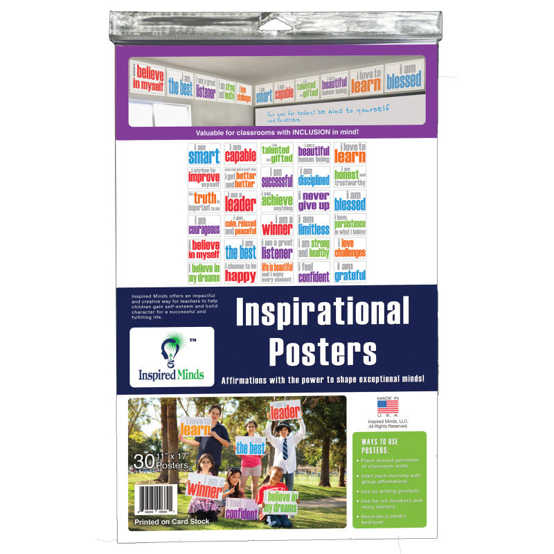 INSPIRED MINDS - Card Stock Posters, Set of 30, English