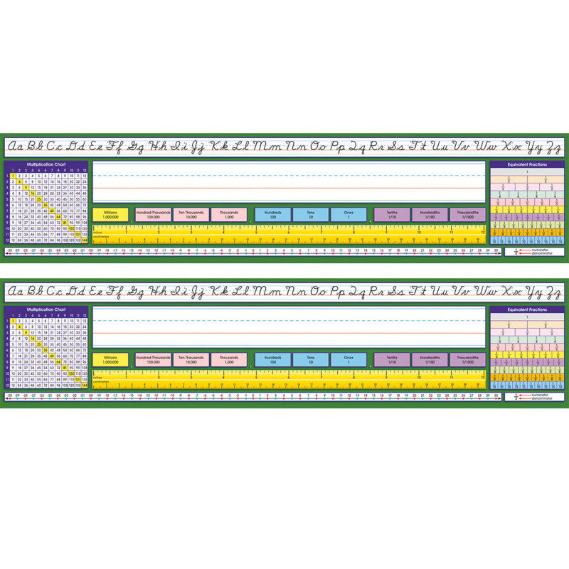 NORTH STAR TEACHER RESOURCES - Adhesive Intermediate Contemporary Cursive Desk Plates, 17.5" x 4", 36 Per Pack, 2 Packs