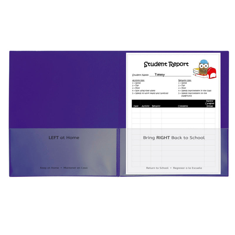 C-LINE - Classroom Connector™ School-To-Home Folders, Purple, Box of 25