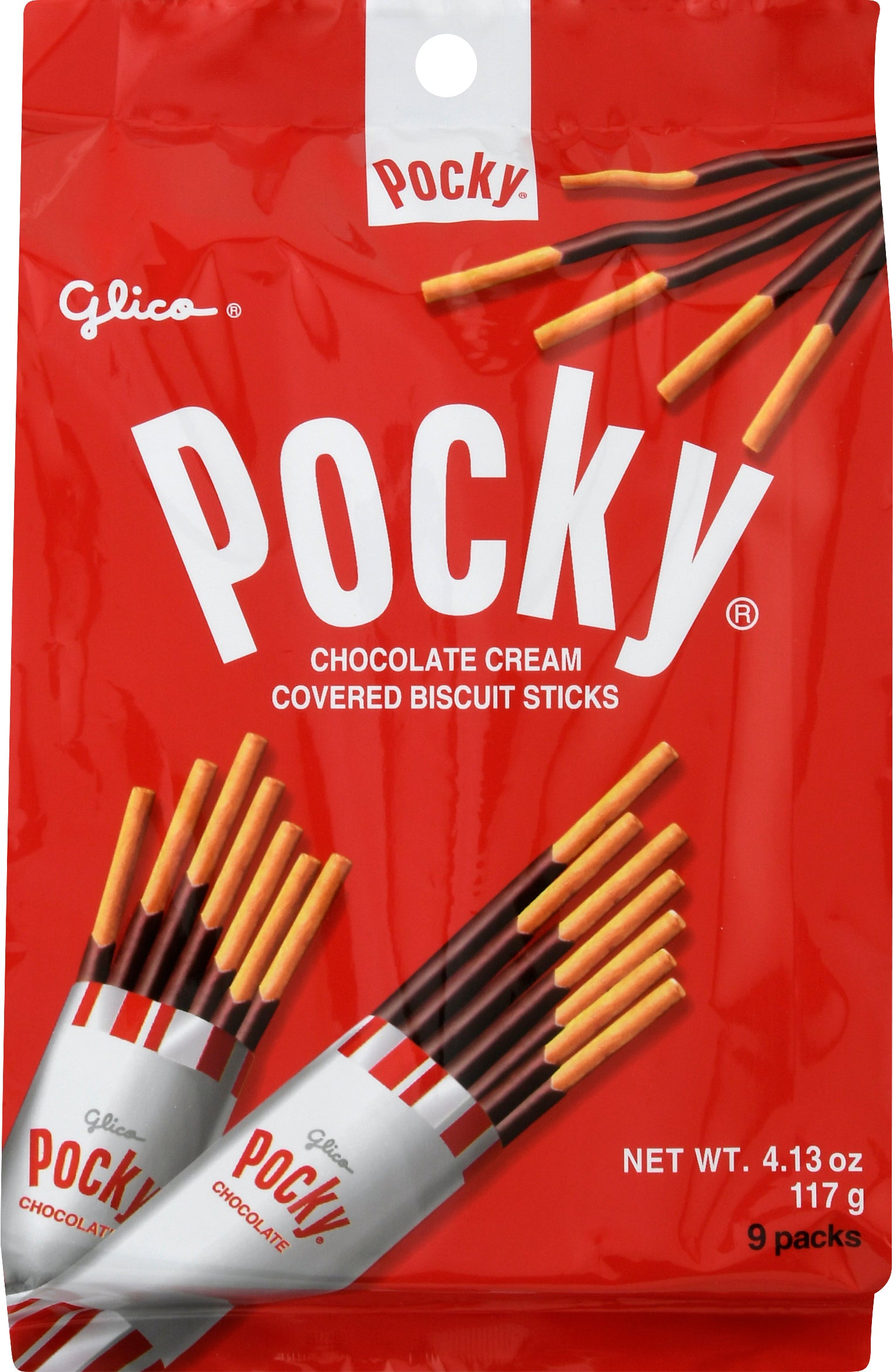 Pocky 9 Pack Chocolate Cream Covered Biscuit Sticks 9 ea - Case of 5
