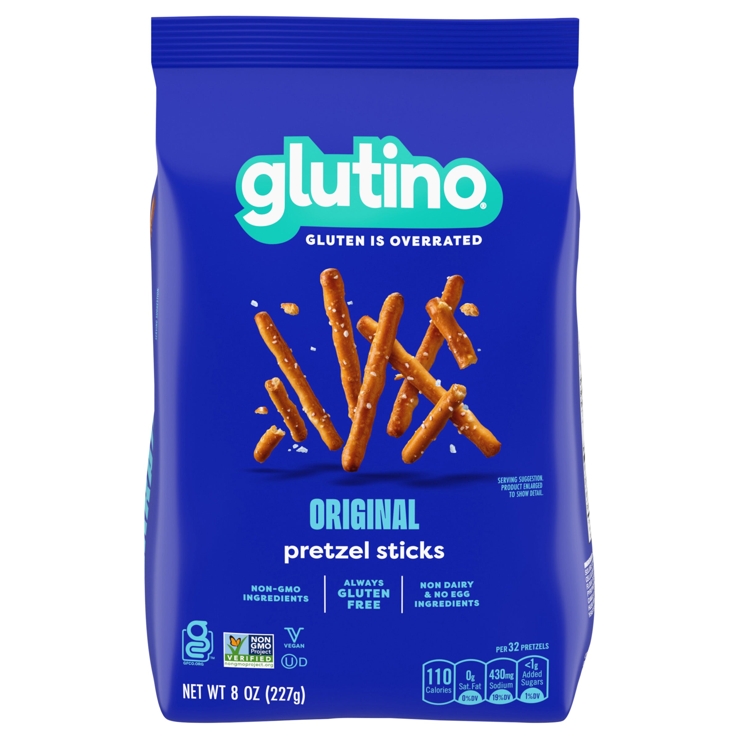 Glutino Gluten Free Pretzel Sticks, Gluten Free Snacks, 8 oz. - Case of 12