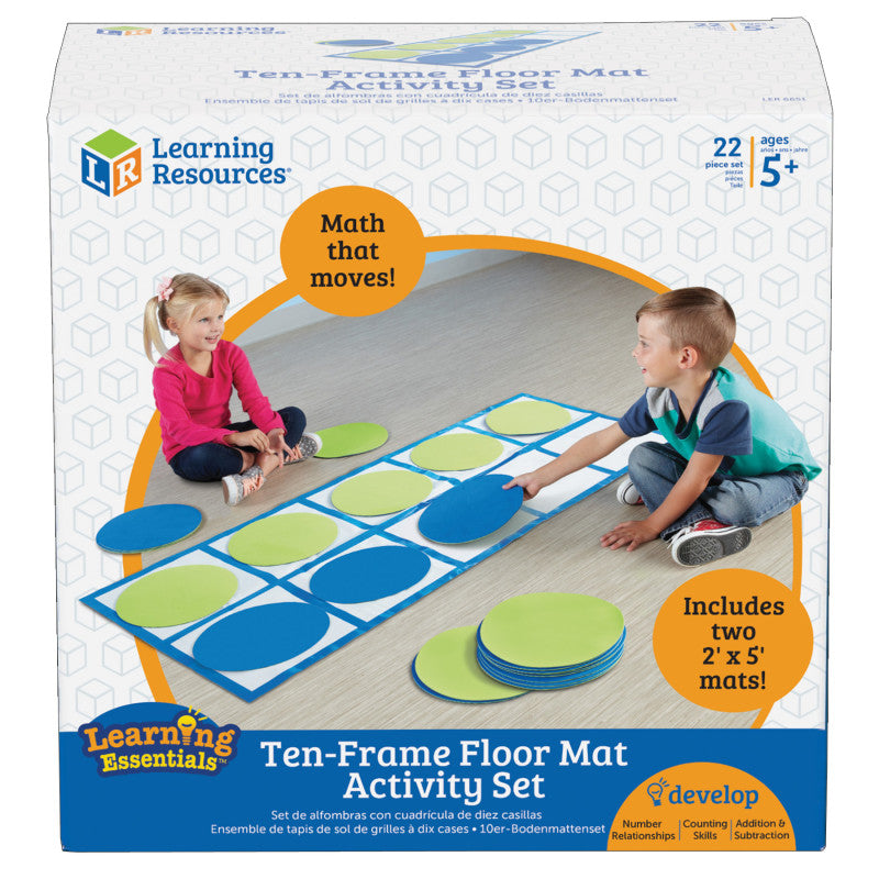 LEARNING RESOURCES - Ten-Frame Floor Mat Set Activity Set