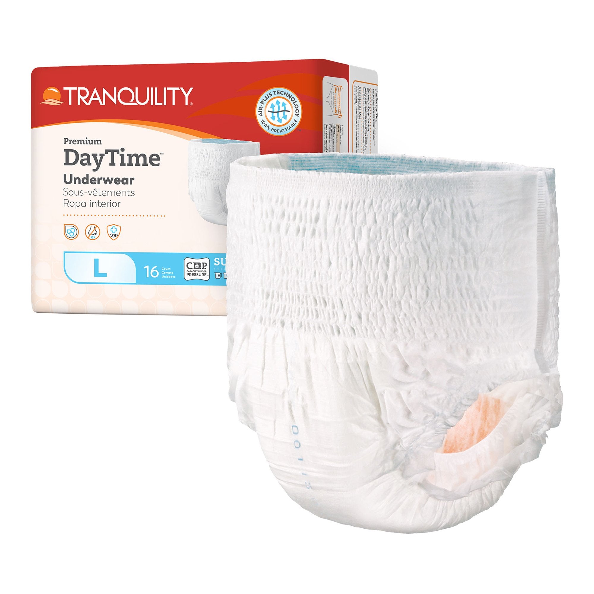 Principle Business Enterprises - Unisex Adult Absorbent Underwear Tranquility® Premium DayTime™ Pull On with Tear Away Seams Large Disposable Heavy Absorbency [64/CS]