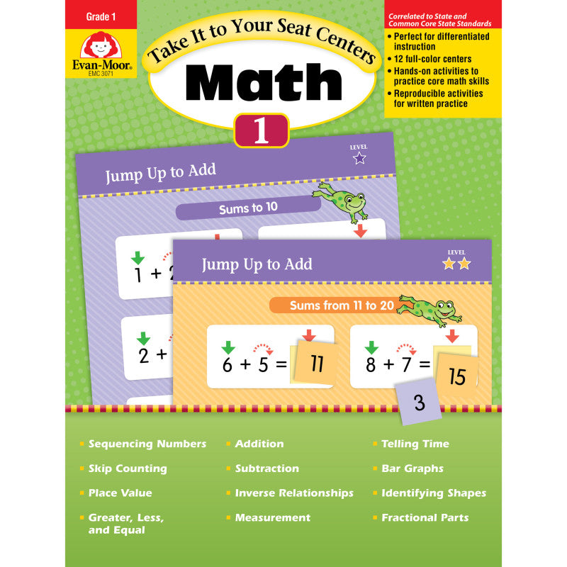 EVAN-MOOR - Take It to Your Seat Math Centers Book, Grade 1