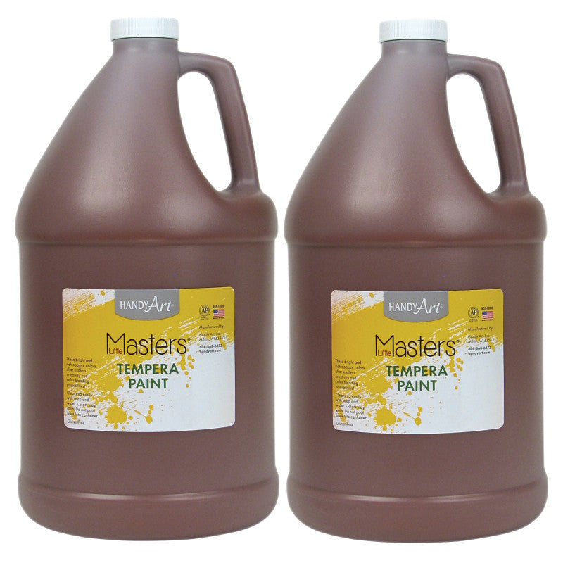 HANDY ART - Little Masters® Tempera Paint, Brown, Gallon, Pack of 2