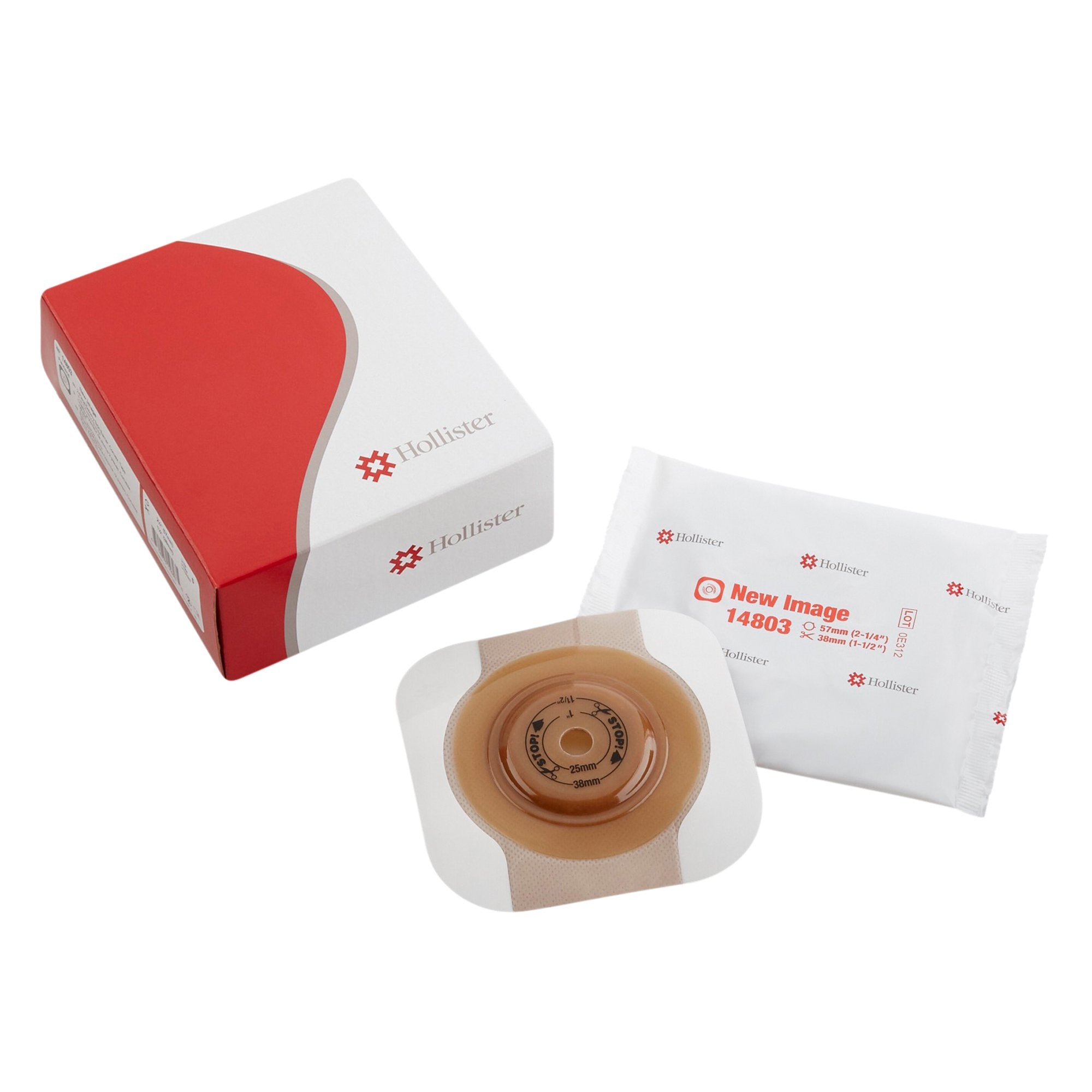 Hollister - Ostomy Barrier FlexTend™ Trim to Fit, Extended Wear Adhesive Tape 57 mm Flange Red Code System Hydrocolloid Up to 1-1/2 Inch Opening [5/BX]