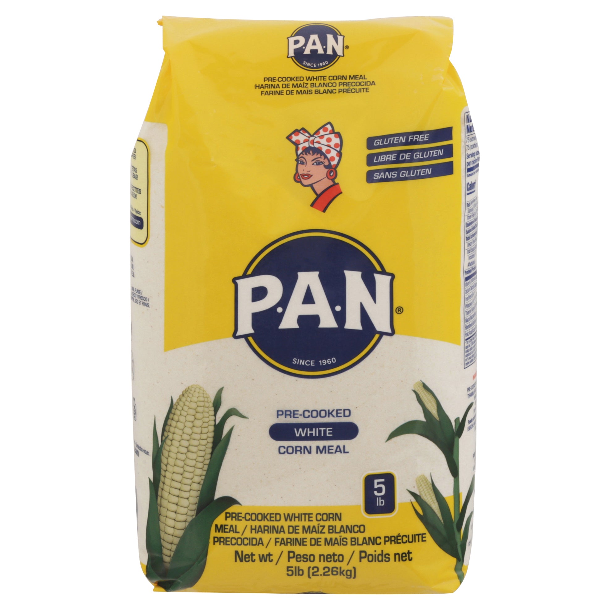 P.A.N. White Pre-Cooked Corn Meal 5 lb - Case of 4