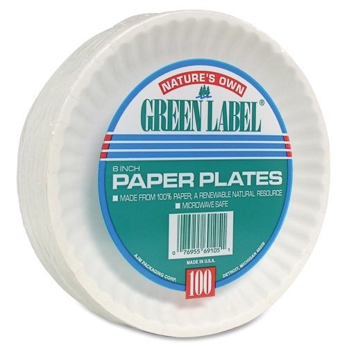 Lagasse - Plate AJM Packaging Corporation White Single Use Paper 6 Inch Diameter [1/PK]