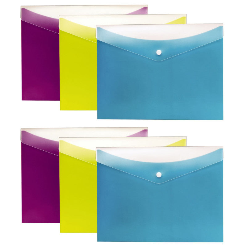 PENDAFLEX - Dual Pocket Snap Poly Envelope, Letter Size, 3 Per Pack, 2 Packs