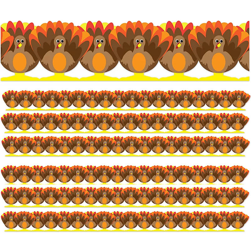 HYGLOSS - Turkey Die-Cut Border, 12 Strips/36 Feet Per Pack, 6 Packs
