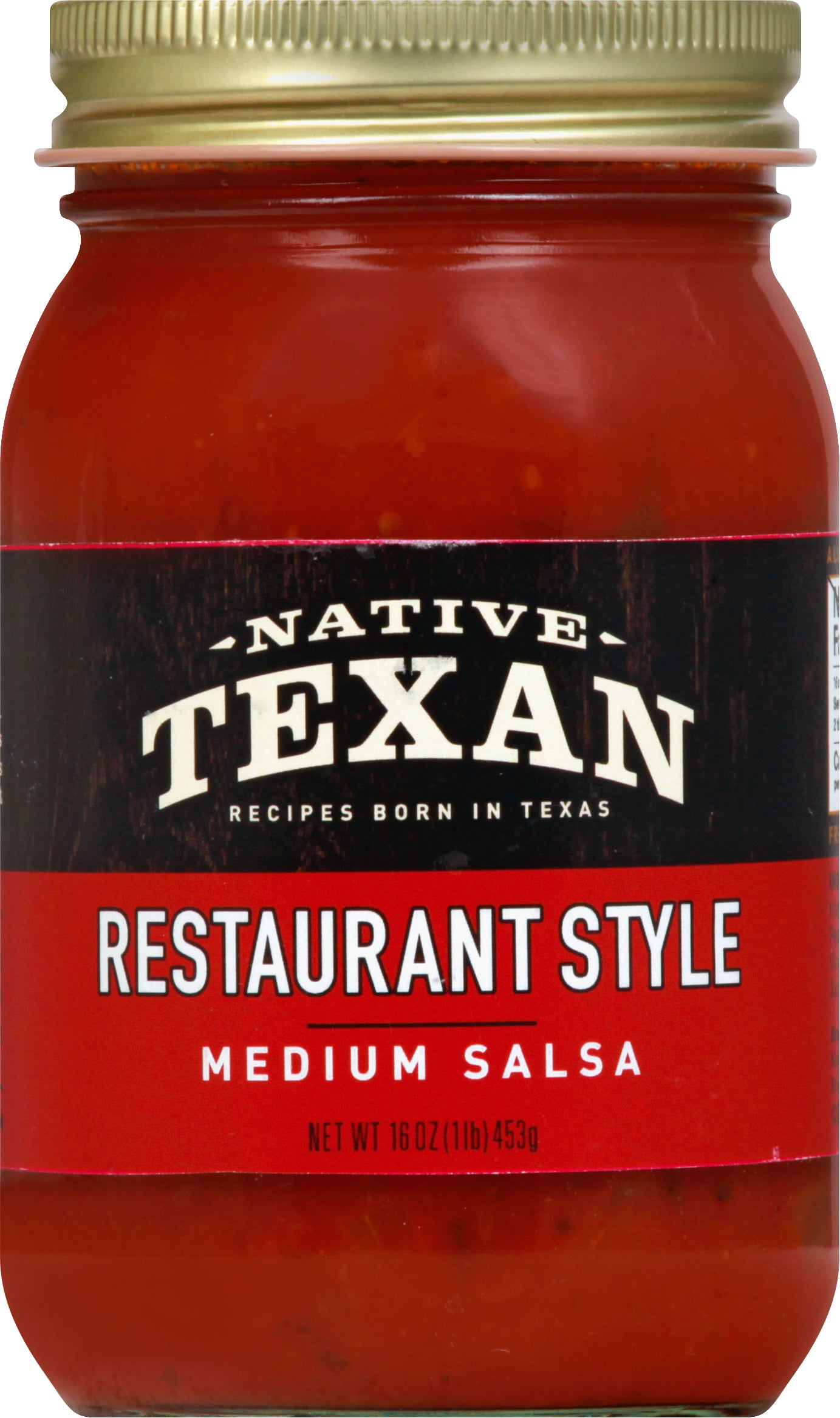 Native Texan Medium Restaurant Style Salsa 16 oz - Case of 6
