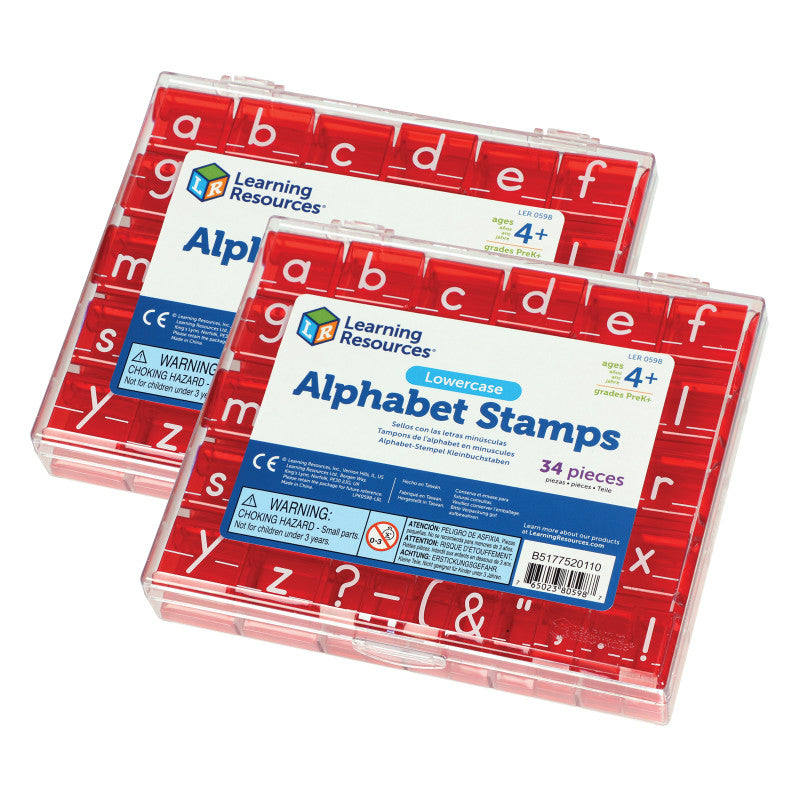 LEARNING RESOURCES - Lowercase Alphabet & Punctuation Stamps Set, 2 Sets