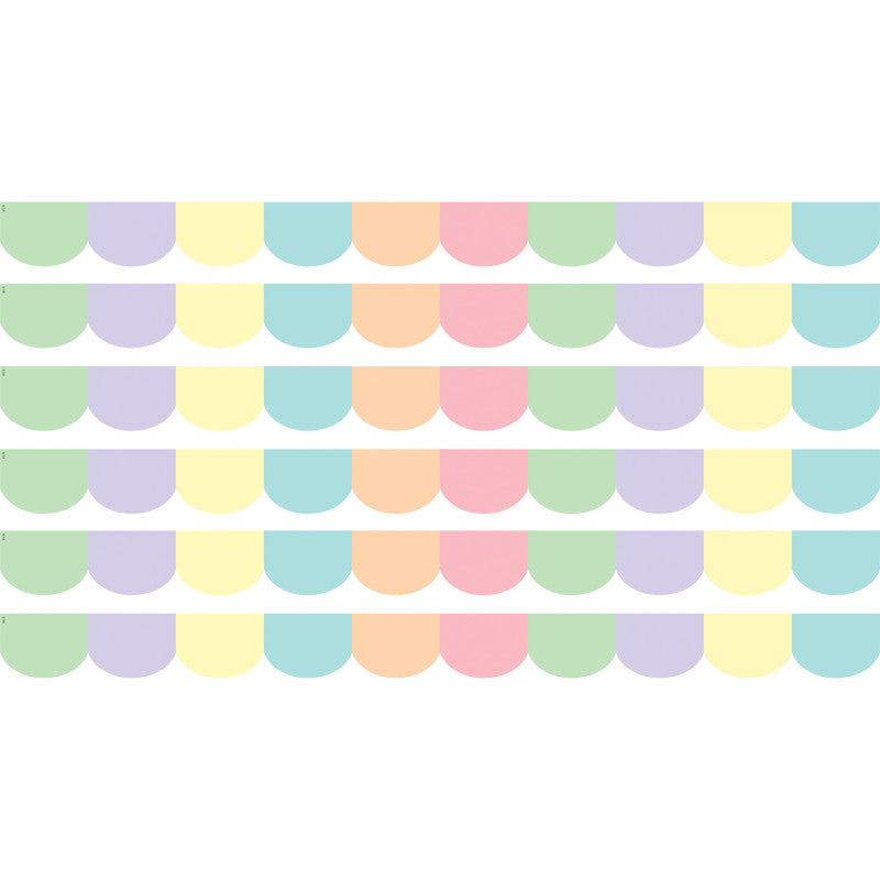 TEACHER CREATED RESOURCES - Pastel Pop Scalloped Border Trim, 35 Feet Per Pack, 6 Packs